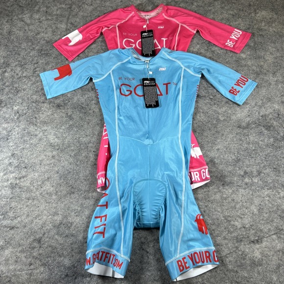 Pants - 2 MUMU Be Your Goat Cycling Apparel 1-Piece Women's‎ XS Pink & Blue Padded New